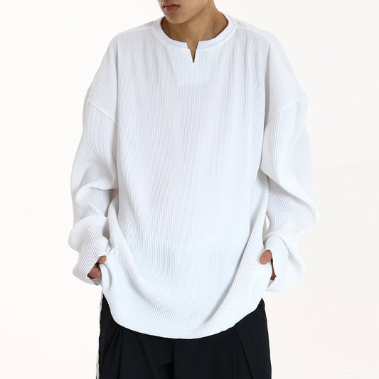 RT No. 9722 PLEATED V-NECK LONGSLEEVE