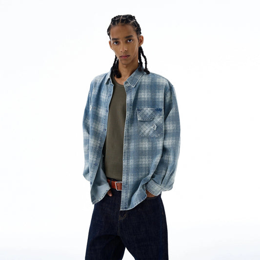 RT No. 19540 PLAID DENIM SHIRT JK