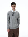 RT No. 20005 TWIST KNIT HENRY COLLAR LONG SLEEVE