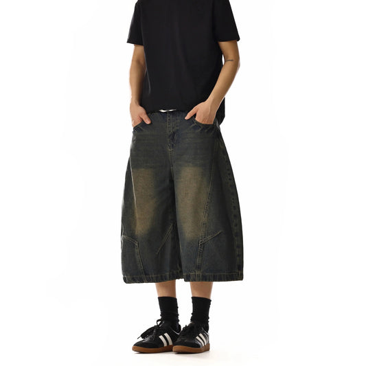 RT No. 18163 RECONSTRUCTED DENIM SHORTS