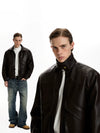 RT No. 45027 SILHOUETTE COLLAR LEATHER JACKET