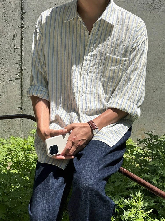 RT No. 25012 STRIPE BUTTON-UP SHIRT