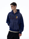 RT No. 20033 BLUE EMBROIDERED ZIP HOODIE