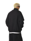 RT No. 28004 BLACK MOCK-NECK ZIP SPORTS SWEATER