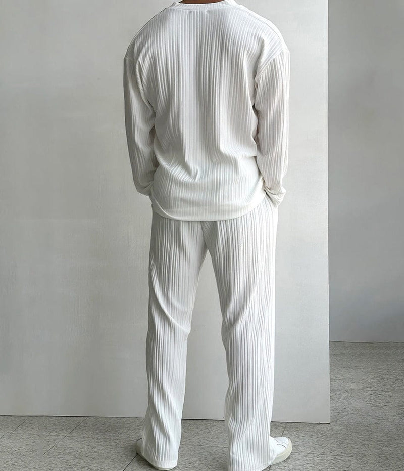 RT No. 10924 PLEATED CARDIGAN & STRAIGHT PANTS