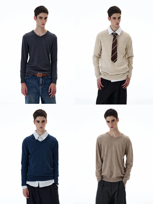 RT No. 20003 V-NECK KNIT LONG SLEEVE