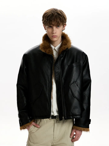 RT No. 45032 FUR LEATHER JACKET