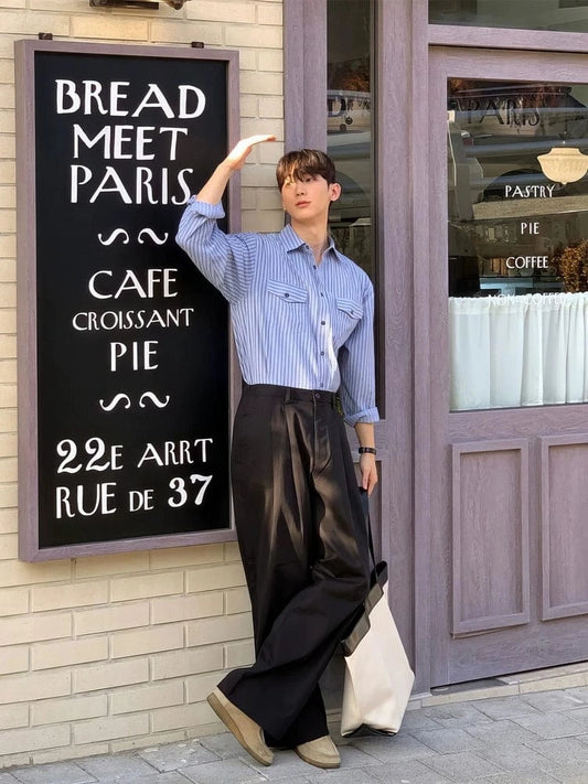 RT No. 32070 PLEATED WIDE STRAIGHT PANTS