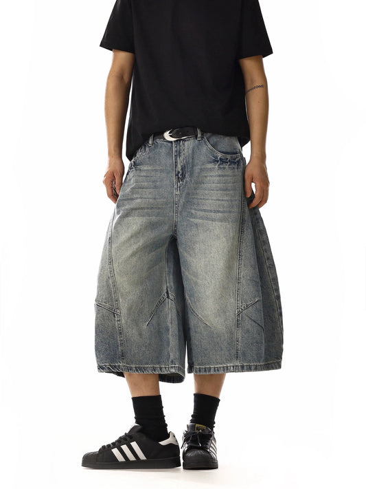 RT No. 18163 RECONSTRUCTED DENIM SHORTS