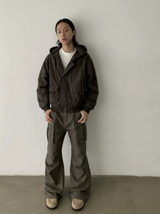 RT No. 29159 PLEATED CARGO STRAIGHT PANTS