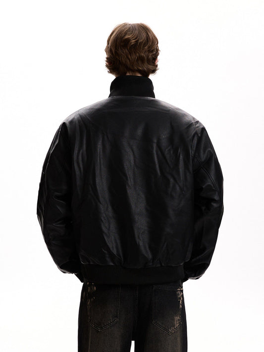 RT No. 58022 WOLF COLLAR LEATHER JACKET