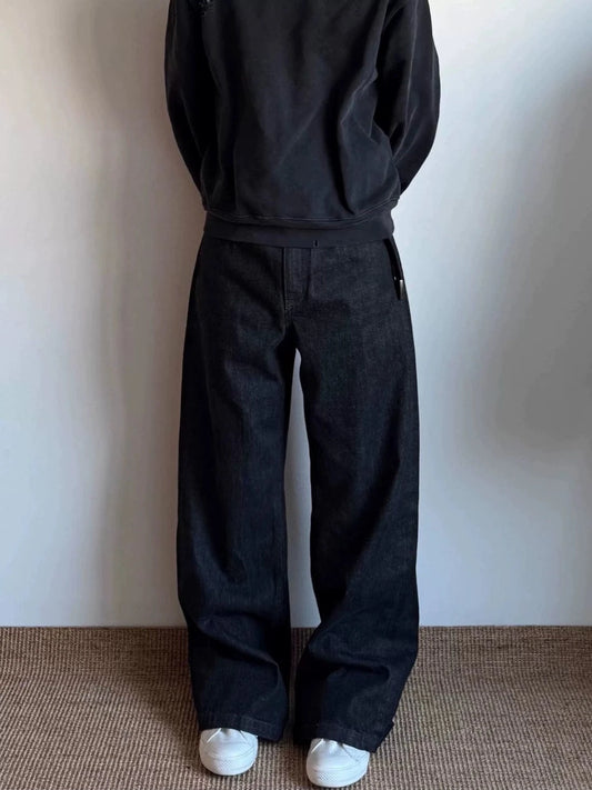 RT No. 18016 BLACK STRAIGHT DENIM JEANS
