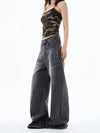 RT No. 19571 WASHED GRAY DENIM STRAIGHT JEANS