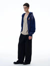 RT No. 20033 BLUE EMBROIDERED ZIP HOODIE