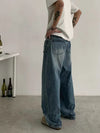 RT No. 18812 WASHED BLUE WIDE BAGGY JEANS