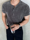 RT No. 19014 GRAY VELVET HENRY COLLAR SHORT SLEEVE