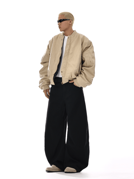 RT No. 12550 JET BLACK STRAIGHT BAGGY JEANS