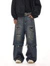 RT No. 12535 DISTRESSED BLUE DENIM JEANS