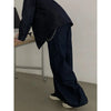RT No. 18864 PLEATED BLUE DENIM STRAIGHT JEANS