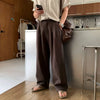 RT No. 18151 PLEATED LINEN STRAIGHT PANTS