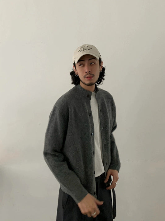 RT No. 19844 GRAY KNIT CARDIGAN SWEATER