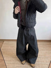 RT No. 19608 BLACK DENIM BAGGY STRAIGHT JEANS