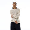 RT No. 19526 HOLLOW KNIT HALF BUTTON-UP SWEATER