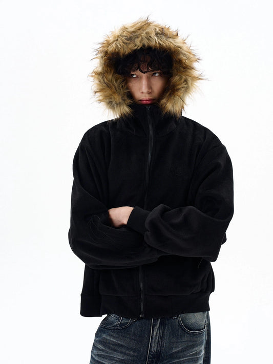 RT No. 32502 VELVET FUR ZIP HOODIE