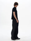 RT No. 18032 BLACK PLEATED DENIM STRAIGHT JEANS