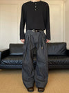RT No. 50253 PLEATED STRIPED STRAIGHT DENIM PANTS