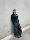 RT No. 19608 BLACK DENIM BAGGY STRAIGHT JEANS
