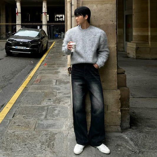 RT No. 42102 WASHED DENIM STRAIGHT JEANS