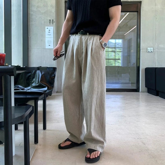 RT No. 18297 LINEN CASUAL STRAIGHT PANTS