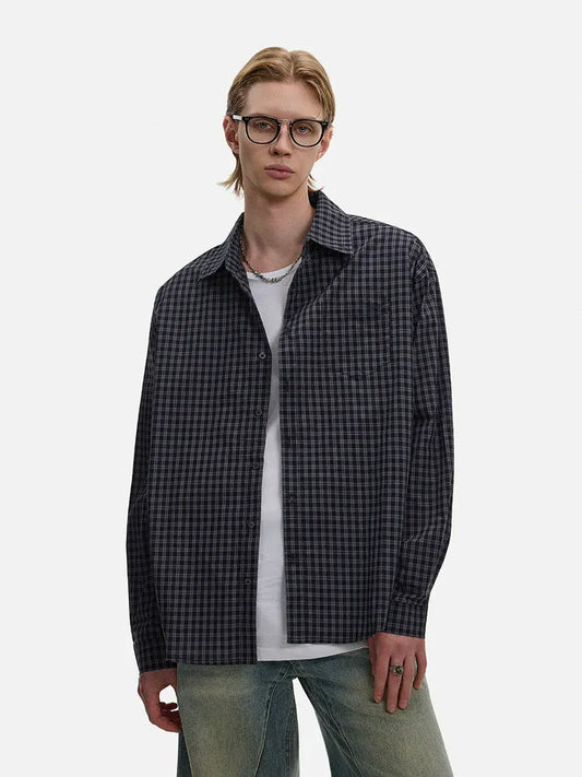 RT No. 50118 INK BLUE PLAID SHIRT