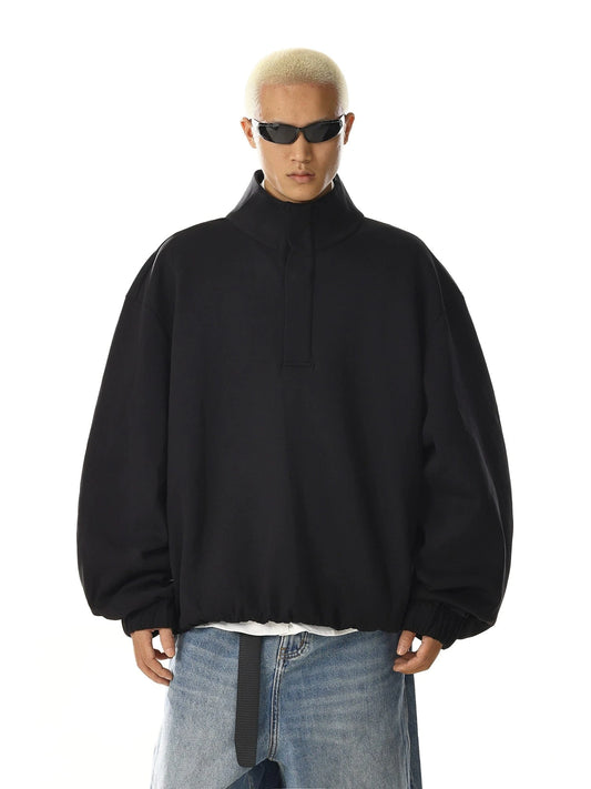 RT No. 28007 MAINICHI BLACK STAND COLLAR SWEATER