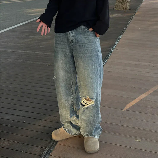 RT No. 40002 DISTRESSED RIPPED DENIM JEANS