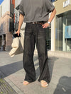 RT No. 19047 WHISKER WASHED WIDE STRAIGHT PANTS