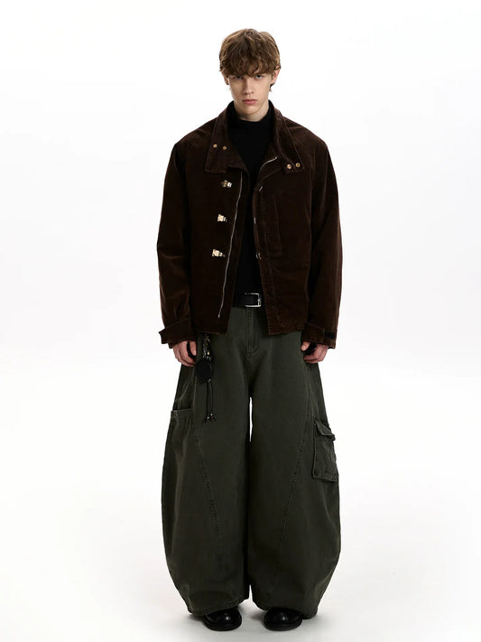 RT No. 50009 DARK BROWN BUCKLE BOXY JACKET
