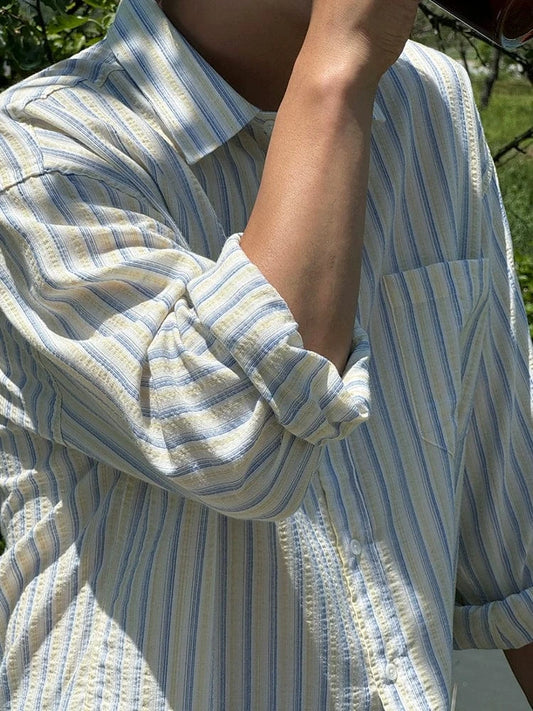 RT No. 25012 STRIPE BUTTON-UP SHIRT