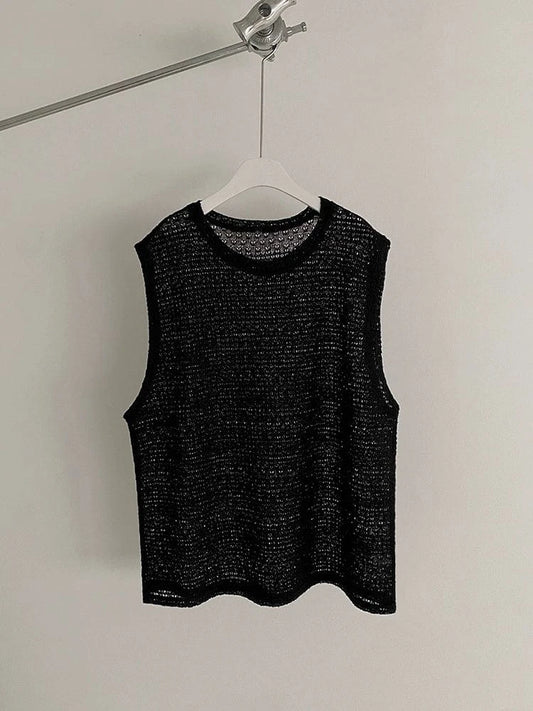 RT No. 18167 HOLLOW KNIT TANK TOP