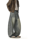 RT No. 28001 RETRO BLUE WIDE STRAIGHT DENIM JEANS