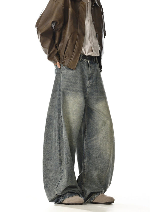 RT No. 28001 RETRO BLUE WIDE STRAIGHT DENIM JEANS