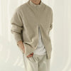 RT No. 18173 KHAKI KNIT TURTLENECK ZIP-UP SWEATER