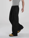 RT No. 18175 BLACK PLEATED DENIM STRAIGHT JEANS
