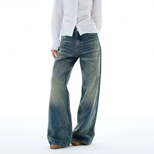 RT No. 25041 WASHED BLUE DENIM STRAIGHT JEANS