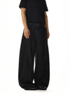 RT No. 18215 BLACK STRAIGHT BELT DENIM JEANS
