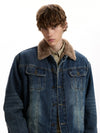RT No. 40611 FLEECE COLLAR DENIM JACKET