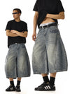 RT No. 18163 RECONSTRUCTED DENIM SHORTS