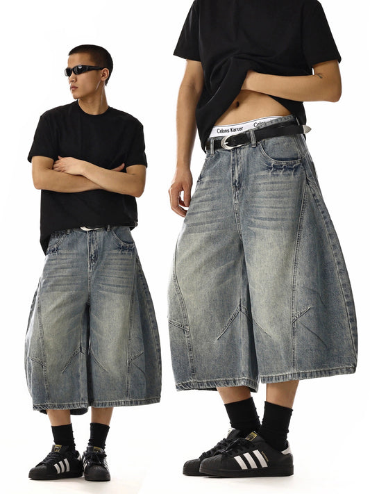 RT No. 18163 RECONSTRUCTED DENIM SHORTS