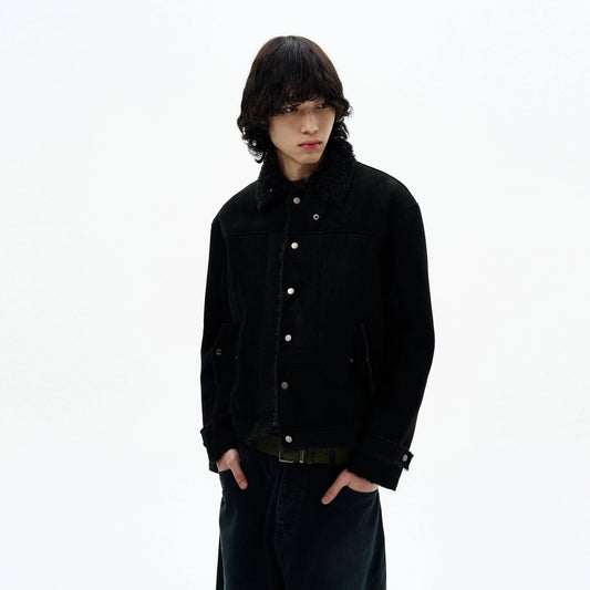 RT No. 32517 FUR COLLAR SUEDE JK